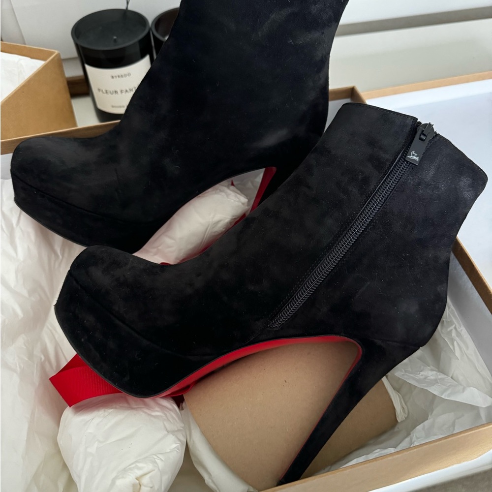 Christian Louboutins suede Bianca bootie